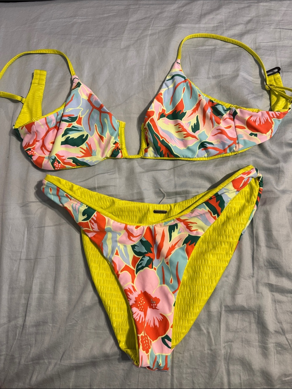 Maaji Yellow Floral Bikini Set